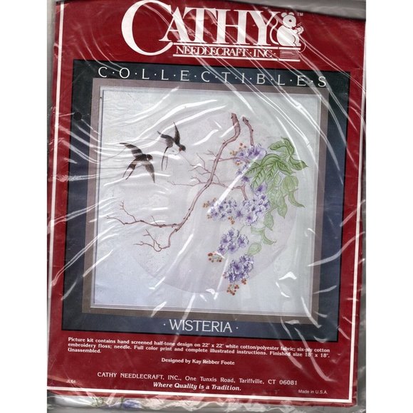 Cathy Needlecraft JL64 Wisteria Vintage Stitchery Kit 1981 - Picture 1 of 2